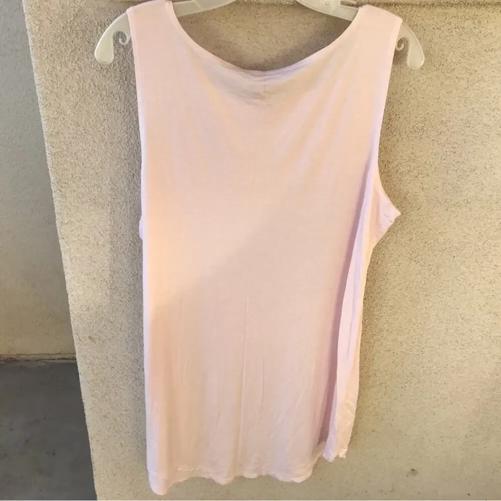 Layers by Lori Goldstein Baby Pink   SzXL Sleevelesss Curved Hem